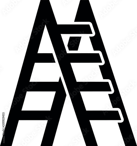 stylized letter a logo with ladder design on white background