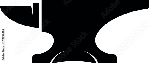 Foto black silhouette of an anvil on a white background