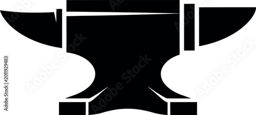 Bilde på lerret Blacksmith anvil silhouette on a white background