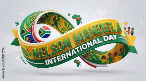 Infinity inspired Nelson Mandela international day artwork symbolizing unity hope equality and global humanitarian spirit