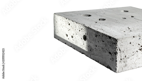 Close-up of rough concrete meeting smooth glass surface, dramatic side lighting, abstract material contrast, modern design concept isolated on white background.