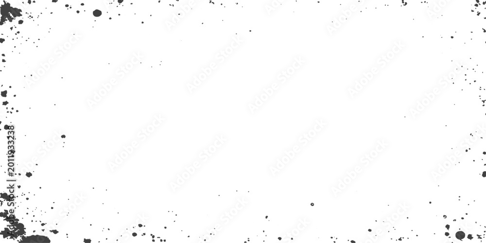 Obraz premium Abstract grunge background with black ink splat frame and splatter border design