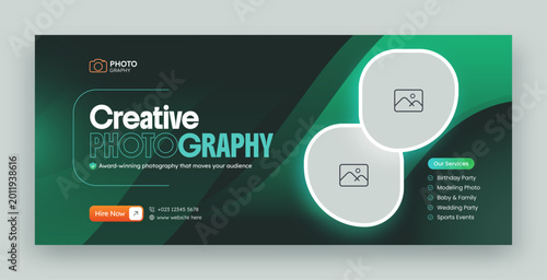 Digital photography services social media facebook cover and web banner template