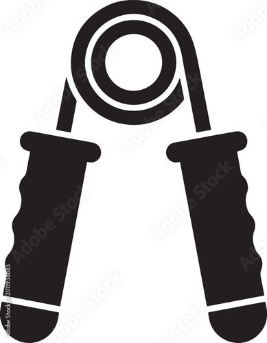 Cuadro en lienzo Hand grip strength trainer icon vector silhouette