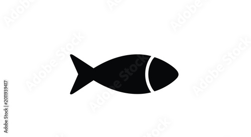 Canvas Print fish silhouette on a white background simple aquatic animal shape
