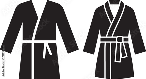 Fotografía Martial arts gi and belt vector icon silhouette