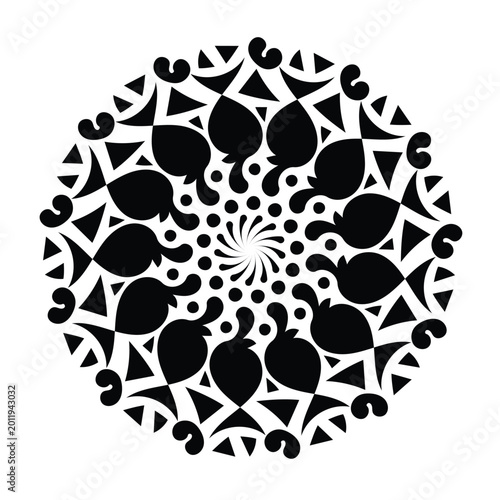 Hand drawn doodle mandala art