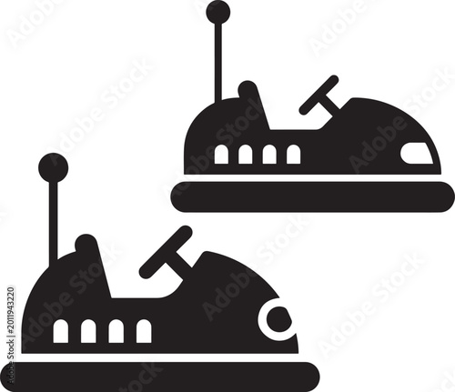 Konstfotografi Bumper car icon silhouette for amusement park rides