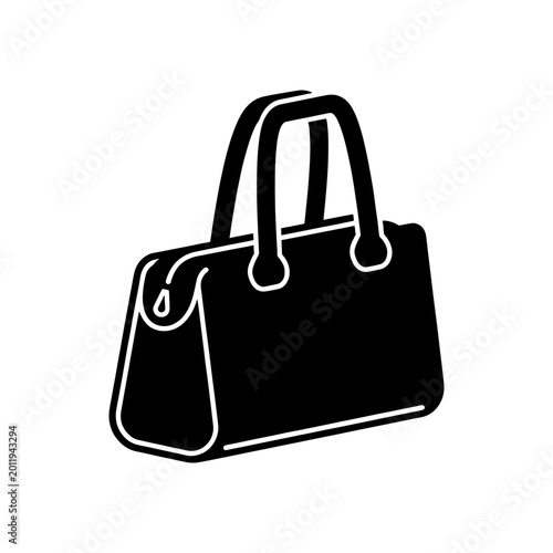 Photos A simple black outline depicting a classic handbag design showcasing a modern si