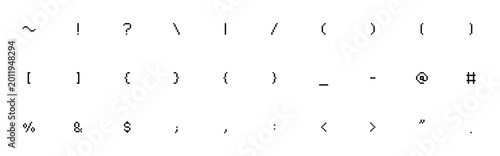 Photos Retro Pixelated Punctuation and Special Character Icon Set