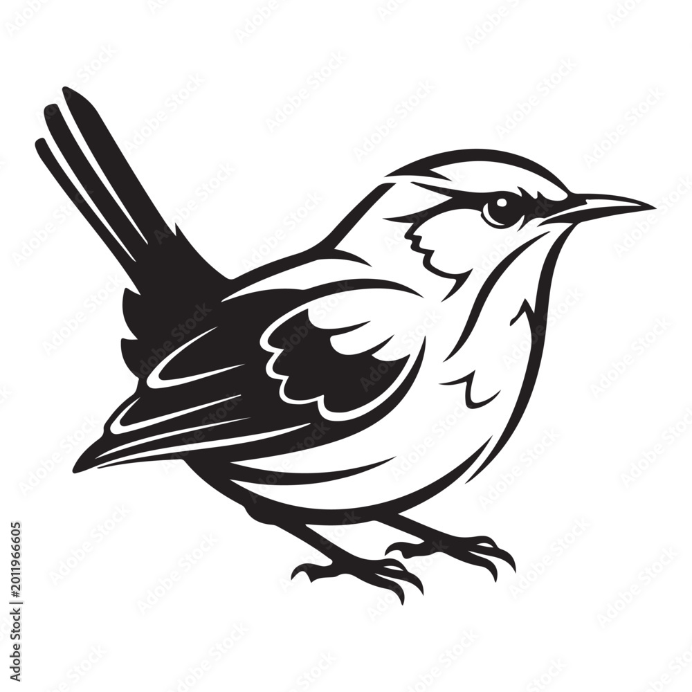 Fototapeta premium Stylized bird vector illustration. Representing nature, wildlife, and freedom.