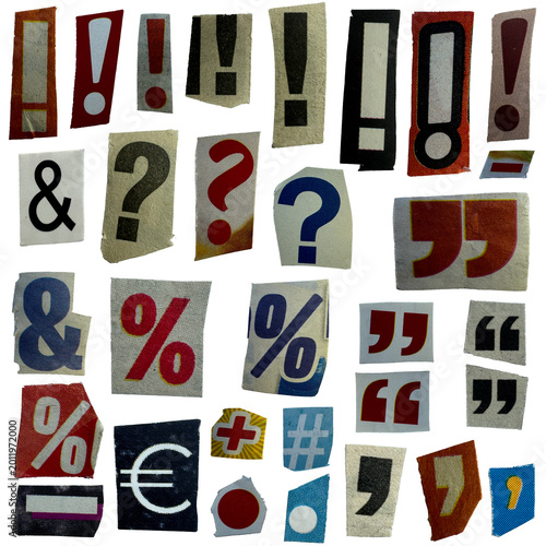 Tableau sur toile Cut-out isolated punctuation marks collection