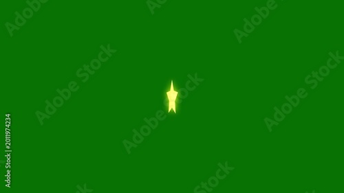 Golden Cartoon-Style Spinning Star Animation, Shiny Golden Star Rotating Motion Graphics on a Green Background for Cartoon Overlays or Creative Projects in 4K Loop