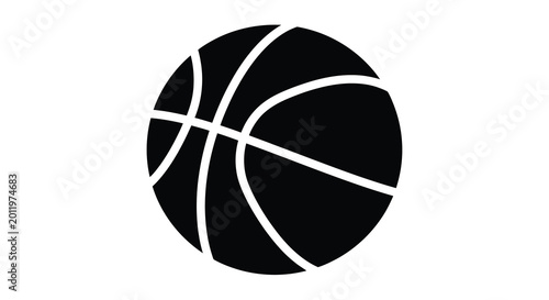 black basketball icon on white background high quality