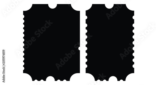 Tableau sur toile black ticket stubs silhouette on white background