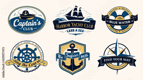 Foto Nautical labels elements set design