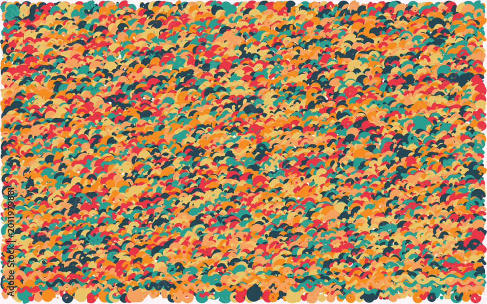 Obraz premium Abstract stippled vector background, colorful pointillism pattern with vibrant dots, artistic textured mosaic wallpaper for creative design projects