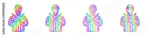 Fotografía Multicolor sketch penalty icon design set