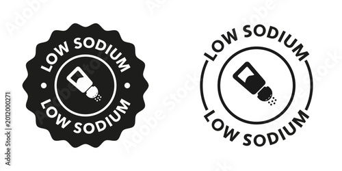 Bild auf Leinwand Low Sodium - vector stamps for food or snack packaging.