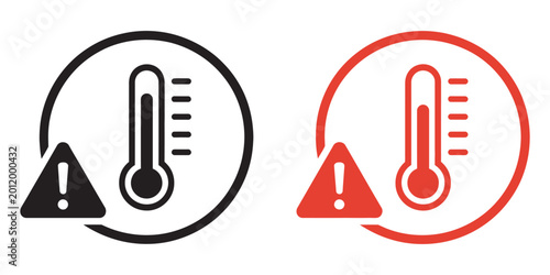 Foto High Temperature Warning Icon, vector illustration of simple heat alert symbol f