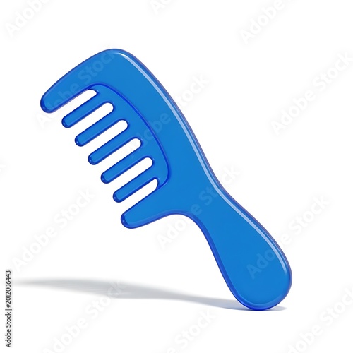 Blue 3 d of a hair comb tool blue comb hair tool 3d grooming tool hair care