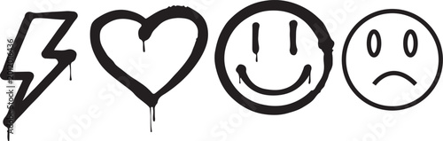 Fotografía Graffiti drawing symbols set
