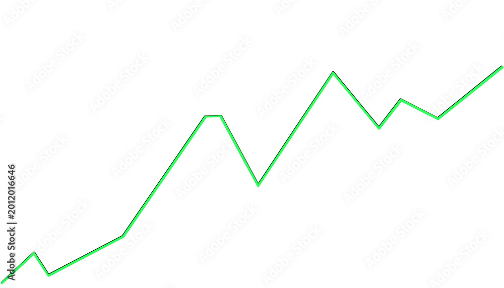 Obraz premium The growth green diagram. On isolated transparent background.