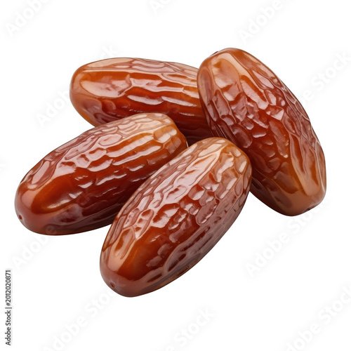 A pile of dates on a white background