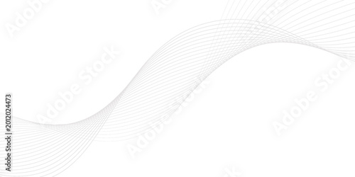Abstract halftone background with wavy surface made of gray dots on white background. Flowing dots particles wave pattern 3D curve halftone black gradient curve shape isolated