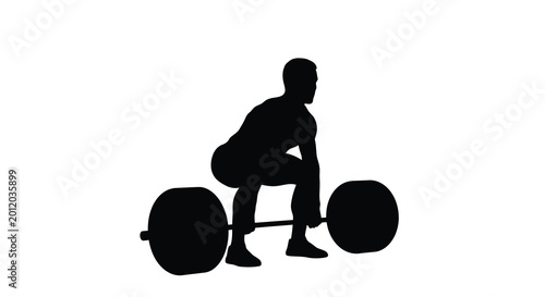 Photos Weightlifter lifting barbell in squat position silhouette