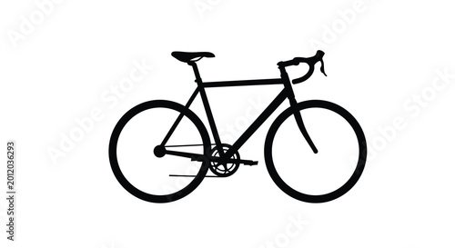 Road bicycle silhouette on a white background