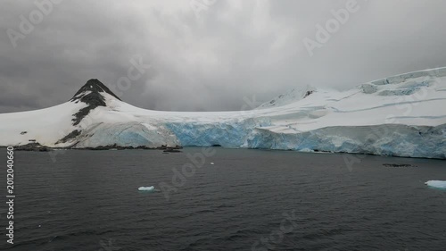 Massive glaciers on the islands of the Palmer Archipelago in Antarctica