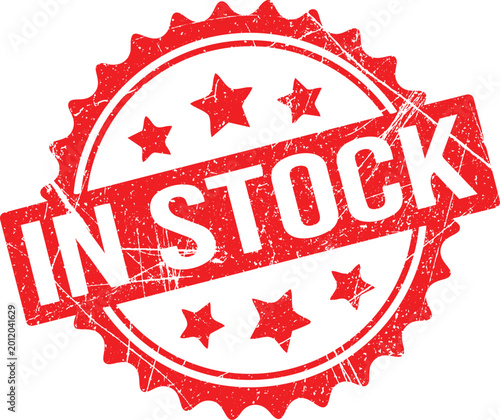 Photography In Stock Seal: A vibrant in stock stamp, a testament to product availability, ready to meet immediate consumer needs, offering convenience and assurance