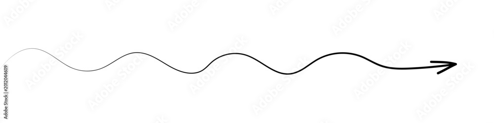Fototapeta premium Continuous one line drawing. Arrow symbol icon in simple linear doodle style isolated on white background. Vector illustration
