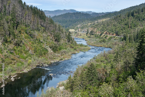 Canvastavla Rogue River In Oregon Below Hellgate Canyon