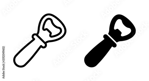 Bottle openers, black and white icons, beer bottle opener, opener tool