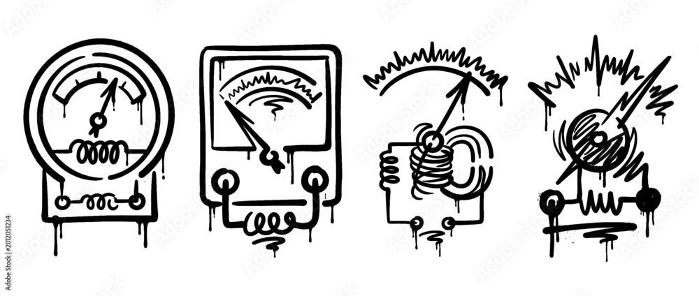 Fototapeta premium galvanometer , spray paint style , vector 