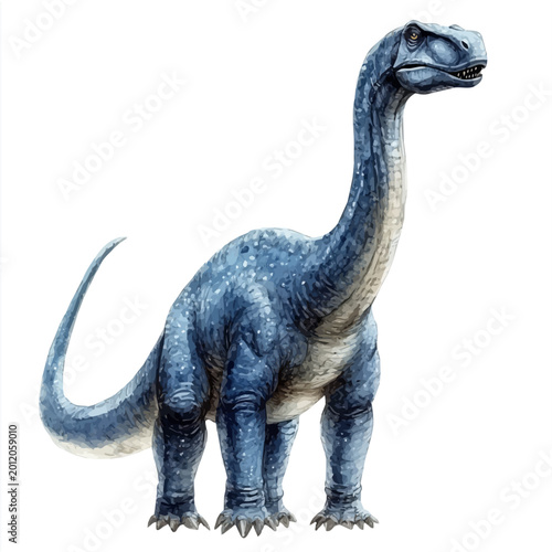 Konstfotografi Diplodocus, vibrant watercolor vector, isolated on a white background, high quality and detailed design