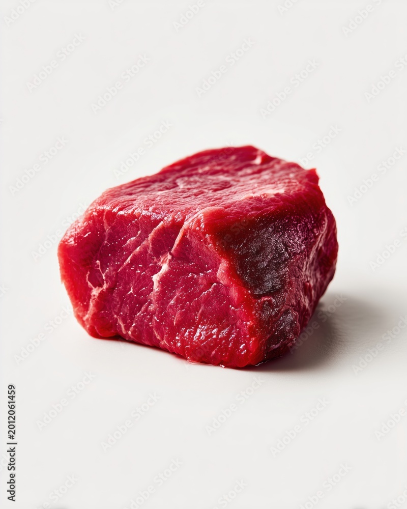 Fototapeta premium 新鮮な赤身の生肉の塊。料理や食材紹介に使える食肉素材