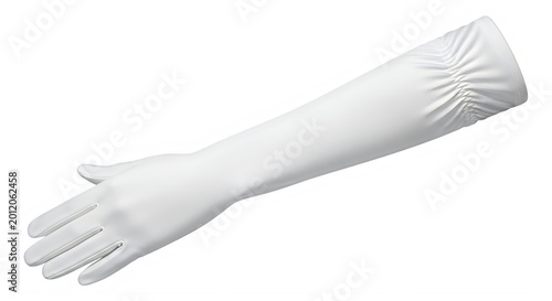White elbow-length glove isolated on transparent background