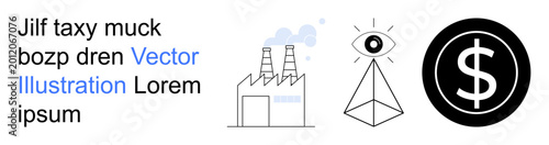 Obraz na płótnie Industry, surveillance, economy, production, finance, symbolism