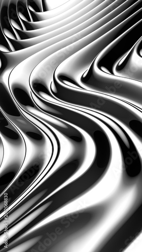 Shiny metallic abstract background. High quality CG texture. 4K. 3D rendered overlay image. Ideal for banners, posters, web pages, social media, abstract background