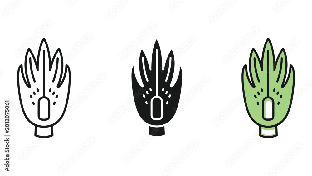 Fototapeta premium three hand gestures expressing emotions flat design vector illustration