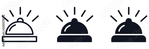 Tableau sur toile Bell icon featuring hotel service bell and reception call symbol with sound wave