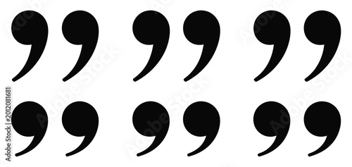 Foto Quotation marks quote icon set with speech marks and punctuation symbols represe