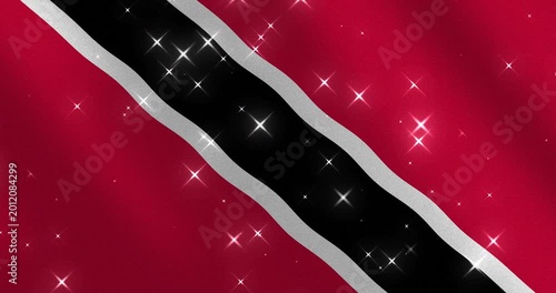 Trinidad e Tobago Flag Glitter Background