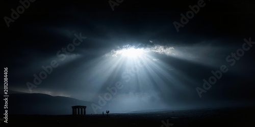 A temple of the Lord God Almighty, minimalist vector style illustration
