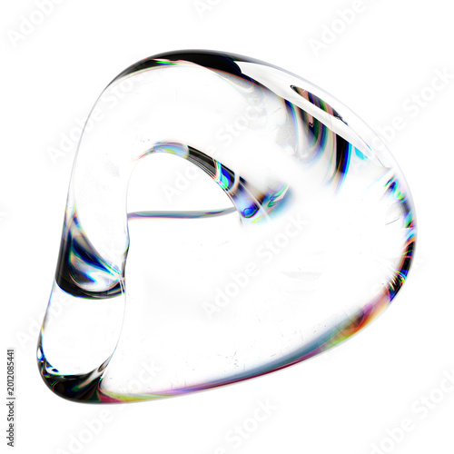 Foto 3d Render Abstract Dispersion Glass, Isolated holographic spectrum shape, Futuri