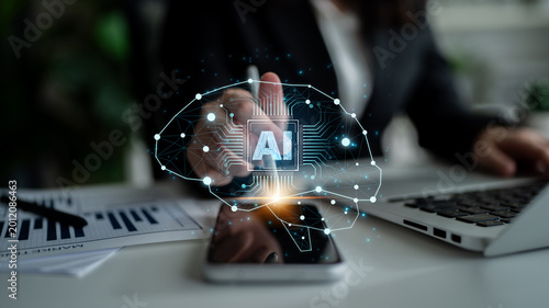 Fotografi A concept of a deep learning neural network