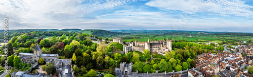 Arundel Castle from a drone, Arundel, West Sussex, England